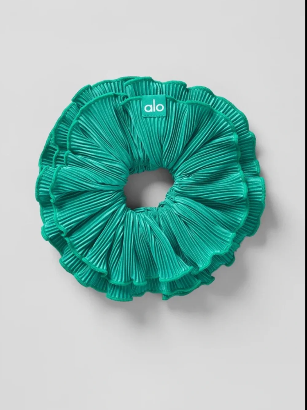 ALO Yoga Ruffled Scrunchie in Teal Green
